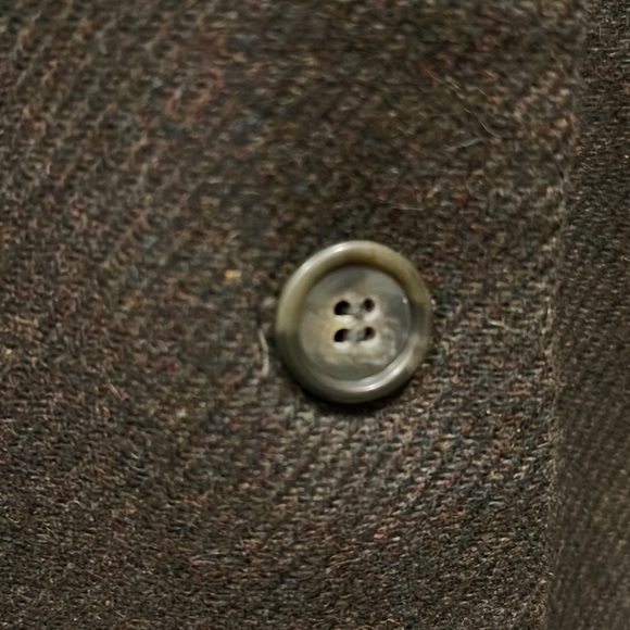 1990’s Jones NY Green Lambs Wool Hunting Jacket Single Breasted Welt Pockets - Picture 6 of 10